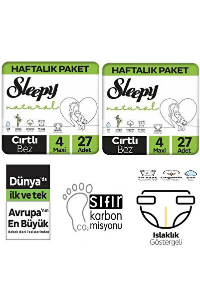 Sleepy NATURAL JUMBO BEBEK BEZİ MAXİ NO:4 27X2 54 ADET 7-14 KG 8681212064619