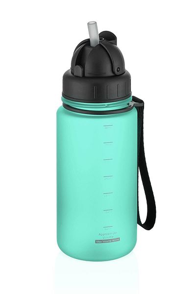 Uzspace 400 ml Tritan Children's Water Bottle with Straw Spindrit Blue