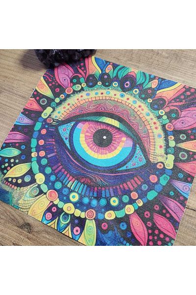 fırsatlar diyarı 75x75 Cm Pânză pentru altar de tarot cu un ochi rău / Pânză de tarot