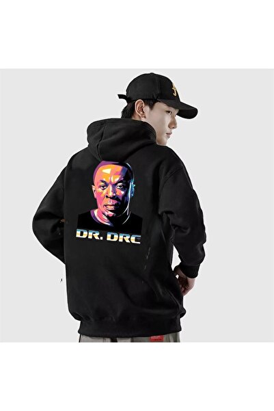 Le Savu سويت شيرت بقلنسوة أسود اللون مطبوع للجنسين من Dr. Dre Le Savu