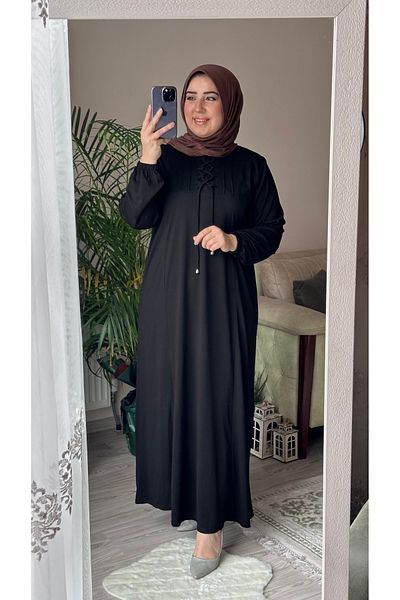 TDYtrendy Giyim Φόρεμα Mother's Cross String με λεπτομέρεια Plus Size