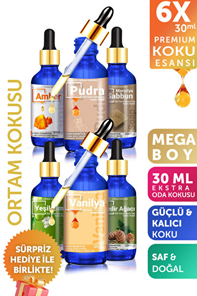 Evove Cosmetics Favori Set Oda Kokusu %100 Saf & Doğal Koku 6lı Set 6x30ml Es...