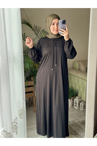 TDYtrendy Giyim Φόρεμα Mother's Cross String με λεπτομέρεια Plus Size