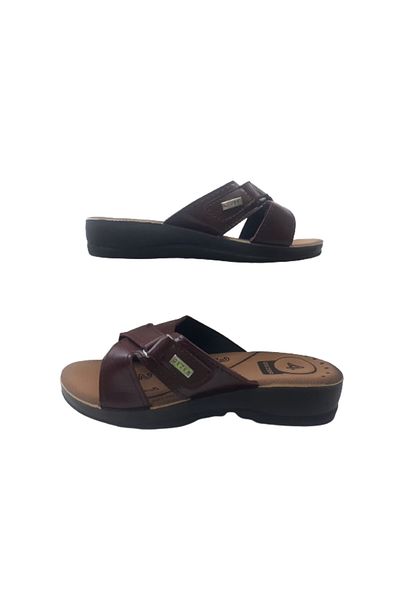 GEZER Women's Burgundy Orthopedic Cross-Strapped Walking Slippers