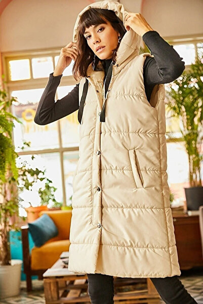VOLT CLOTHİNG Women's Hooded Puffer Vest