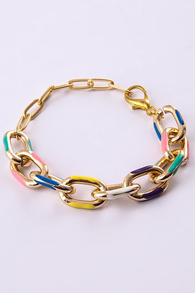 Serelia Mix Enamel Chain Steel Bracelet