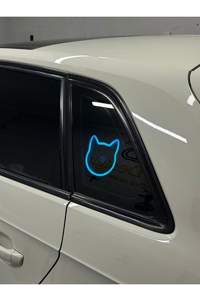 3dbaydesign Neon LED Light Decor for Car CAT (12 Volt Suction Cup Ice Blue)