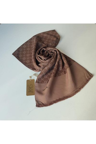 Aker Καφέ Elegance Monogram Σάλι
