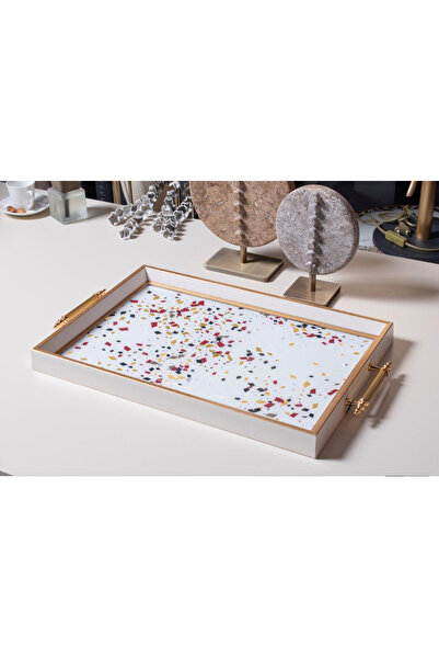 TAVOLO ARTE White Framed Decorative Serving, Catering and Presentation Tray -...