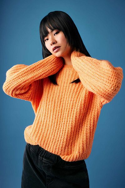 DeFacto Übergroßer Strickpullover mit Rundhalsausschnitt – breite Passform V1811az23wn