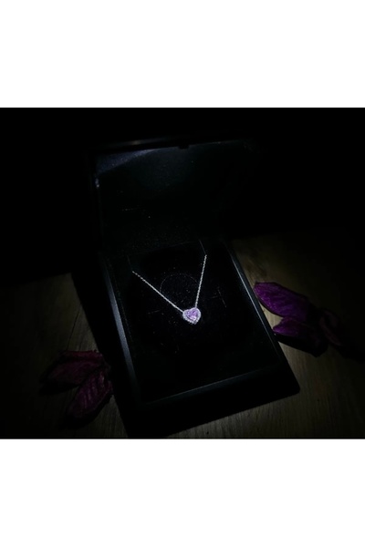 DMR Accessoire Işıklı kutuda kalp kolye 316L çelik hediye sevgililer günü hed...