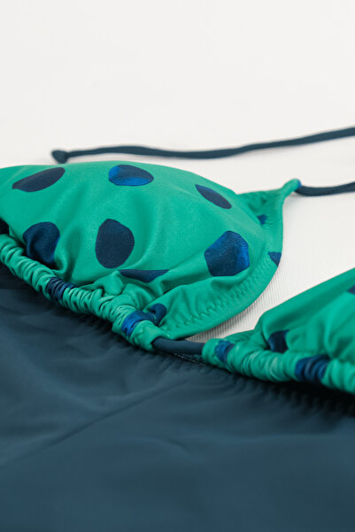 TooHot Γυναικείο Σετ μπικίνι με πράσινο πλαϊνό δεμένο τρίγωνο