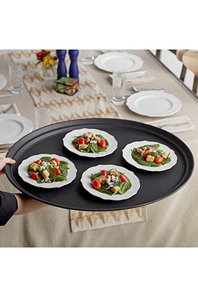 Globy Oval Kaymaz Tepsi 56x68,5 Cm - Siyah