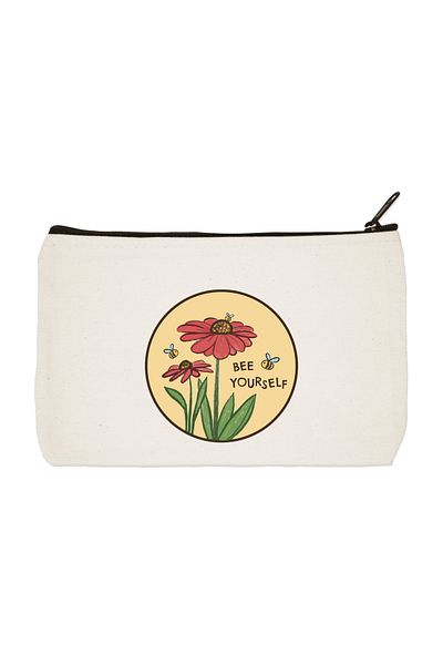 designedfy Bee Yourself Printed υφασμάτινη τσάντα μακιγιάζ Θήκη για στυλό Τσάντα χειρός