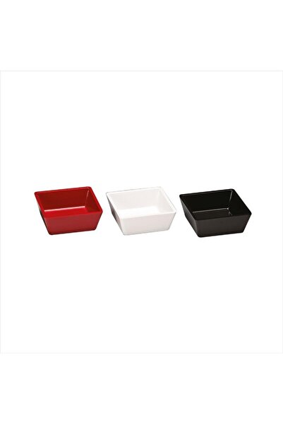Zicco Square Minimal Sauce Bowl, Jam Bowl Red 6 Pieces 9x9 Cm