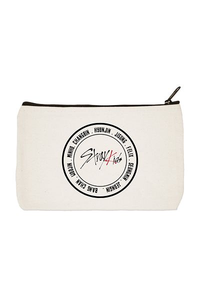 designedfy Stray Kids Group 2 Printed Cloth Makeup Bag Pen Holder Handbag