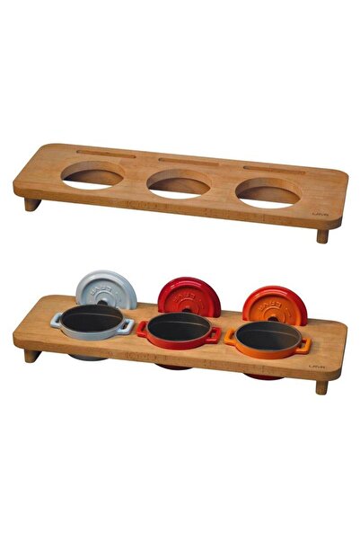 Lava حامل خشبي بقطر 3 قطع (قطر) 10 سم - مناسب لوعاء دائري صغير Lv As 1o1 Be