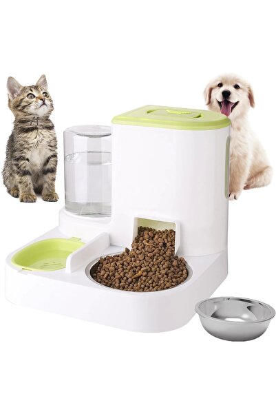 Mixpet Kedi Köpek Otomatik Mama ve Su Kabı Yeşil