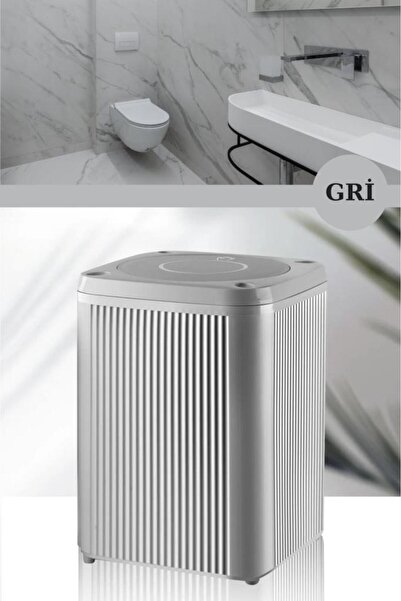 Flora Sallanır Kapak Lüks Kare Çöp Kovası, Mutfak Banyo Tezgah Üstü Çöp Kovası 7 litre