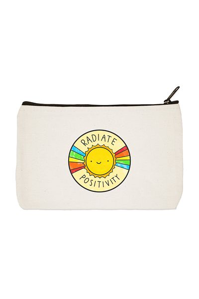 designedfy Τσάντα χειρός Radiate Positivy Printed υφασμάτινη τσάντα μακιγιάζ