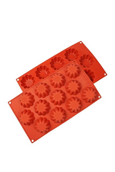 Globy قالب مافن من السيليكون بنمط الزهور، 12 قطعة