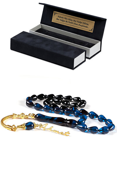 TESBİHCİBABA Erkeğe Hediye Renk Süzmesi Gece Mavisi Ateş Kehribar İsimli Tesb...