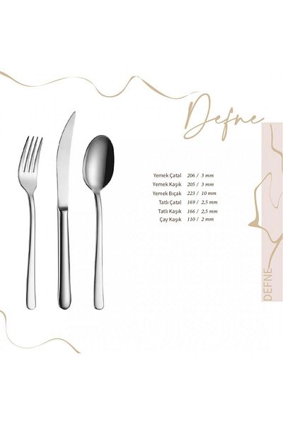 Lugga Defne Model Dining Knife 12 Pieces