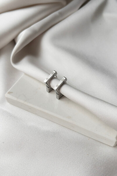 Karflake Narflake Minimal Kare Basic Sılver Çelik Kadın Küpe