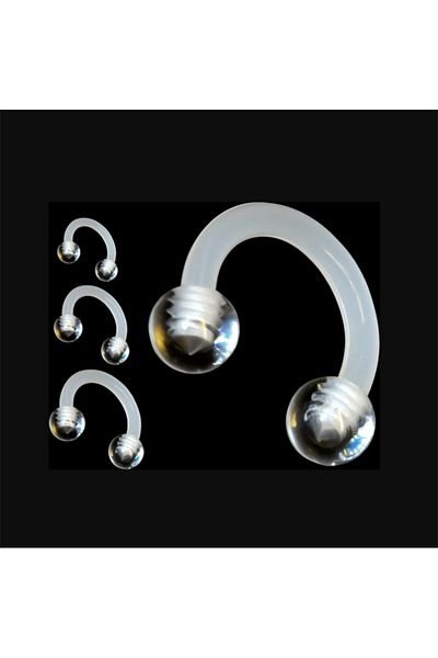 Öte Beri ÖteBeri AntiallergicSurgical BioPlast Helix, Septum,Cartilage,Smiley,Tragus 6mm,8mm,10mm 3Pcs Piercing