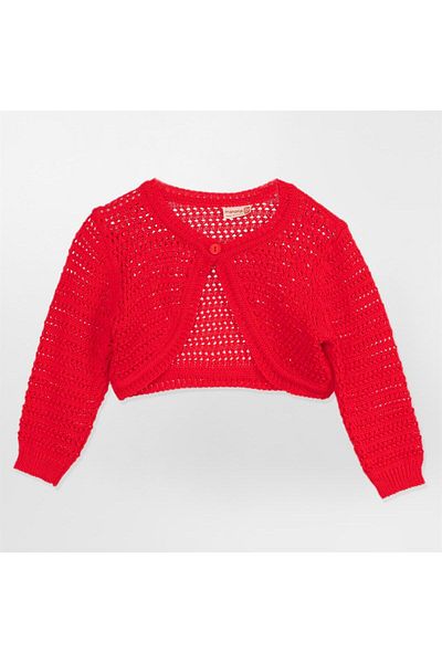 Minora Knitwear Openwork Bolero Red