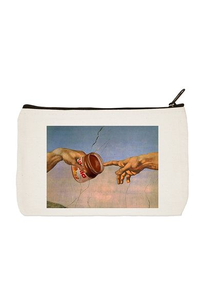 designedfy Nutella Art Printed υφασμάτινη τσάντα μακιγιάζ, θήκη για στυλό, τσάντα χειρός