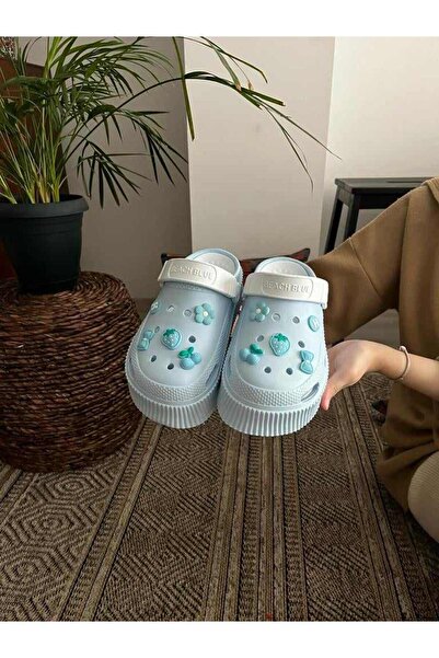 Behtah Kundura High Sole Full Orthopedic Removable Insole Nurse Doctor Seaside Slippers with All Ornaments Gift