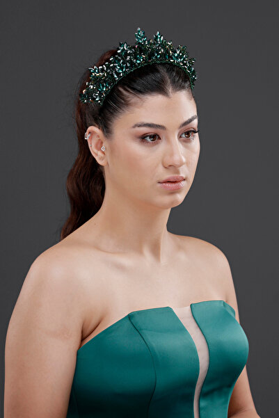 Simay Aksesuar KRİSTAL BONCUKLU GELİN DÜĞÜN KINA NİŞAN NİKAH TACI