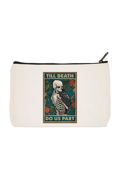 designedfy Till Death Do Us Part Έντυπη υφασμάτινη τσάντα μακιγιάζ, θήκη για στυλό, τσάντα