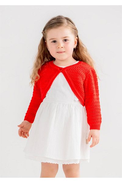 Minora Knitwear Openwork Bolero Red