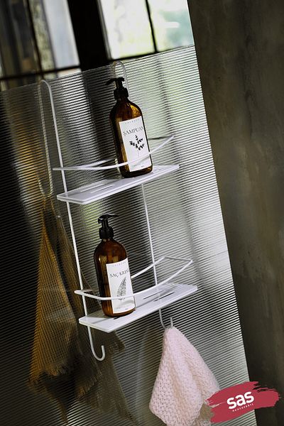 Sas Haus Lifetime Stainless Crystal Shelf Bathroom Organizer Shampoo Holder White Dşbb