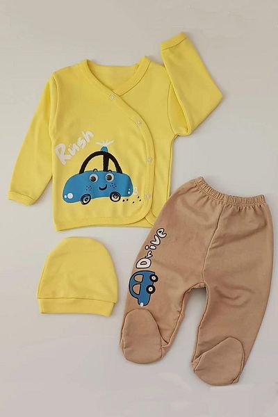 ADABEBEK 3-Piece Hospital Discharge Set with Cotton Front Snap Hat