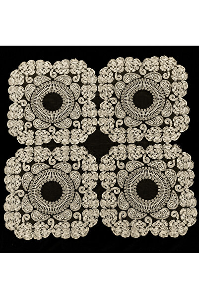 Çt Çeyizci Tekstil French Lace Single Fiskos 100x100cm, Coffee Table Cover Fi...