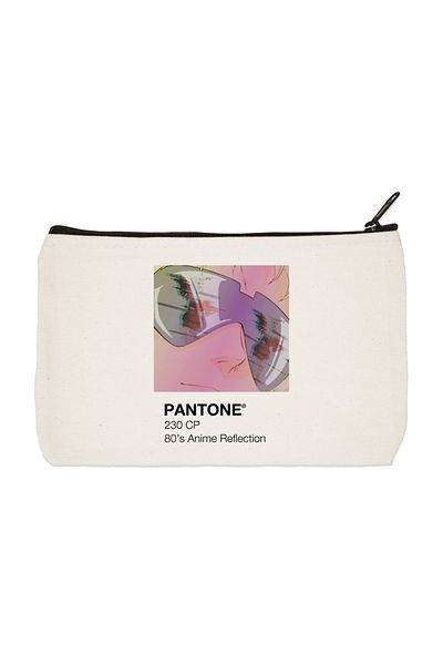 designedfy Pantone 80's Anime Reflection υφασμάτινη τσάντα μακιγιάζ, θήκη για στυλό, τσάντα χειρός