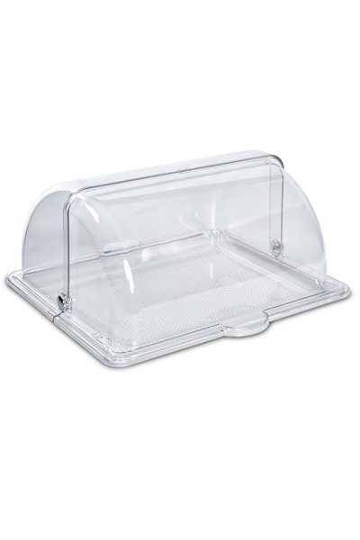 Ems Açılır Kapaklı Fanus Kapak Ve Tepsi. Kırılmaz Polikarbon Plastik 1/2 Pc