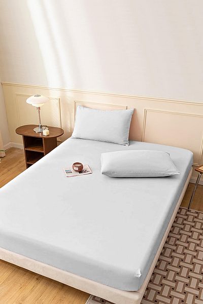 Evlen Home Collection طقم ملاءات مطاطية فردية / مزدوجة من قماش رانفورس 100% قطن مهر يومي