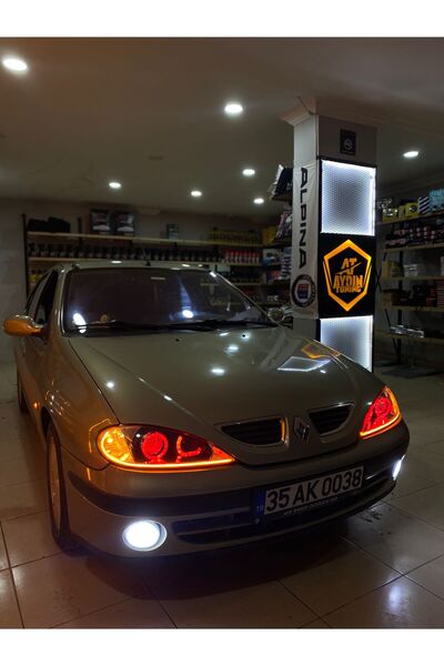 at aydın tuning RENAULT MEGANE 1 UYUMLU - FAR İÇİ O + L TİP RGB ANGEL - 16 RENKLİ KUMANDALI
