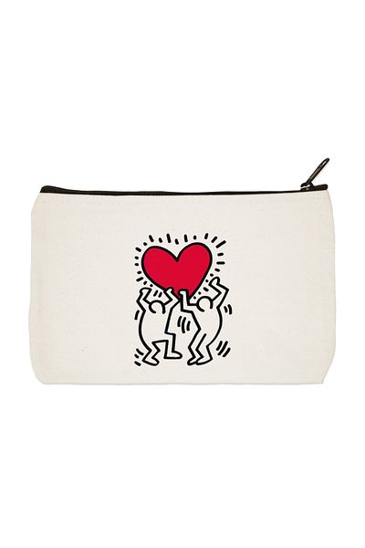 designedfy Έντυπη υφασμάτινη τσάντα μακιγιάζ Keith Haring, θήκη για στυλό, τσάντα