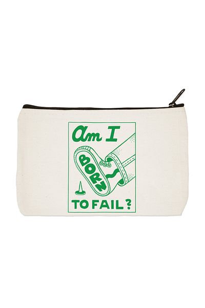 designedfy To Fail Printed υφασμάτινη τσάντα μακιγιάζ, θήκη για στυλό, τσάντα χειρός