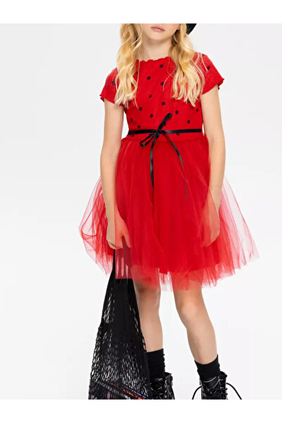 nc gift Пухкава рокля от ликра на точки за 4 сезона за момиченце