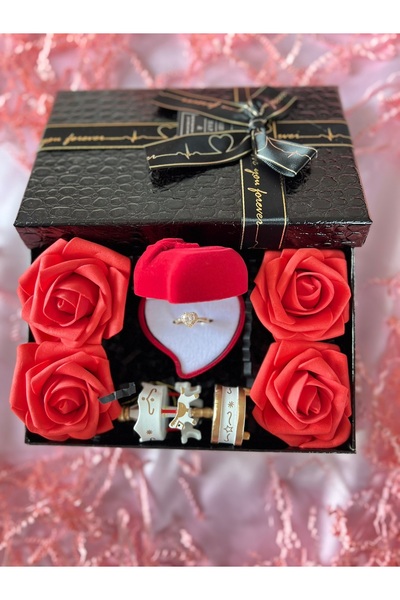 nilythings Ciddi İlişkim Var Yüzüklü (Kalp Taşlı Baget Yüzük) Sevgiliye Hediy...