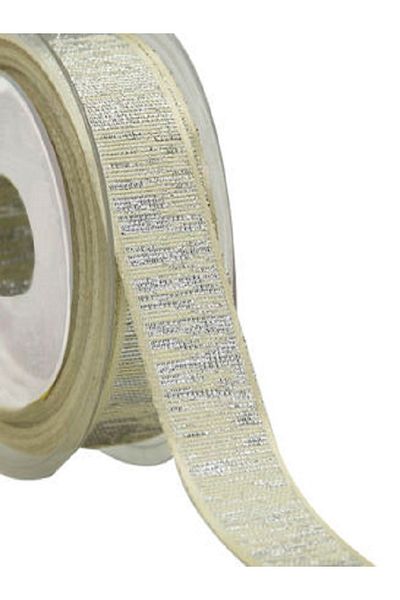 Kazanabil SILVER ZEBRA PATTERNED GLOSSY RIBBON CREAM 25MMX20MT