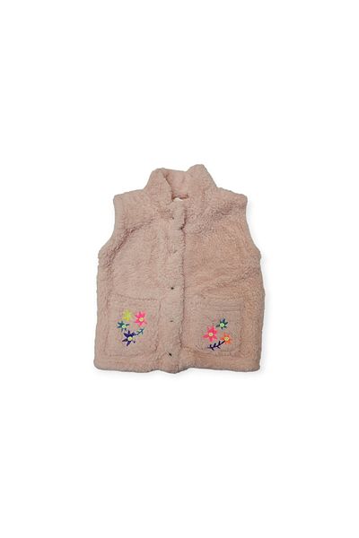Biberon Çocuk Giyim Cichild flower patterned plush vest 9/48 Months