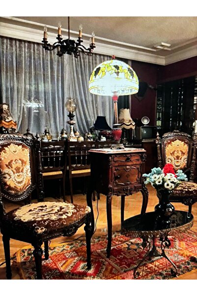 tayfuntufan antika koleksiyon amerikan Tiffany abajur lamba 73 cm boyunda