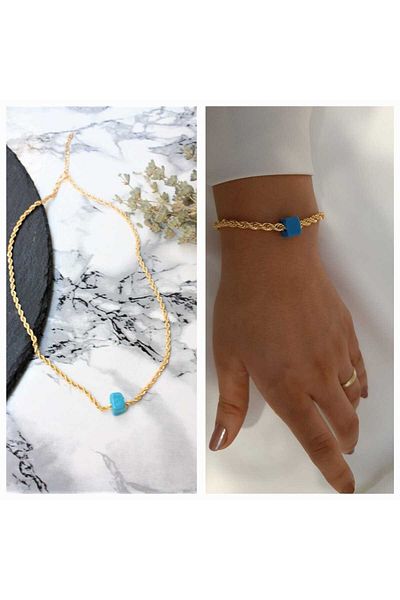 REN AKSESUAR Bodrum Model Necklace and Bracelet Set